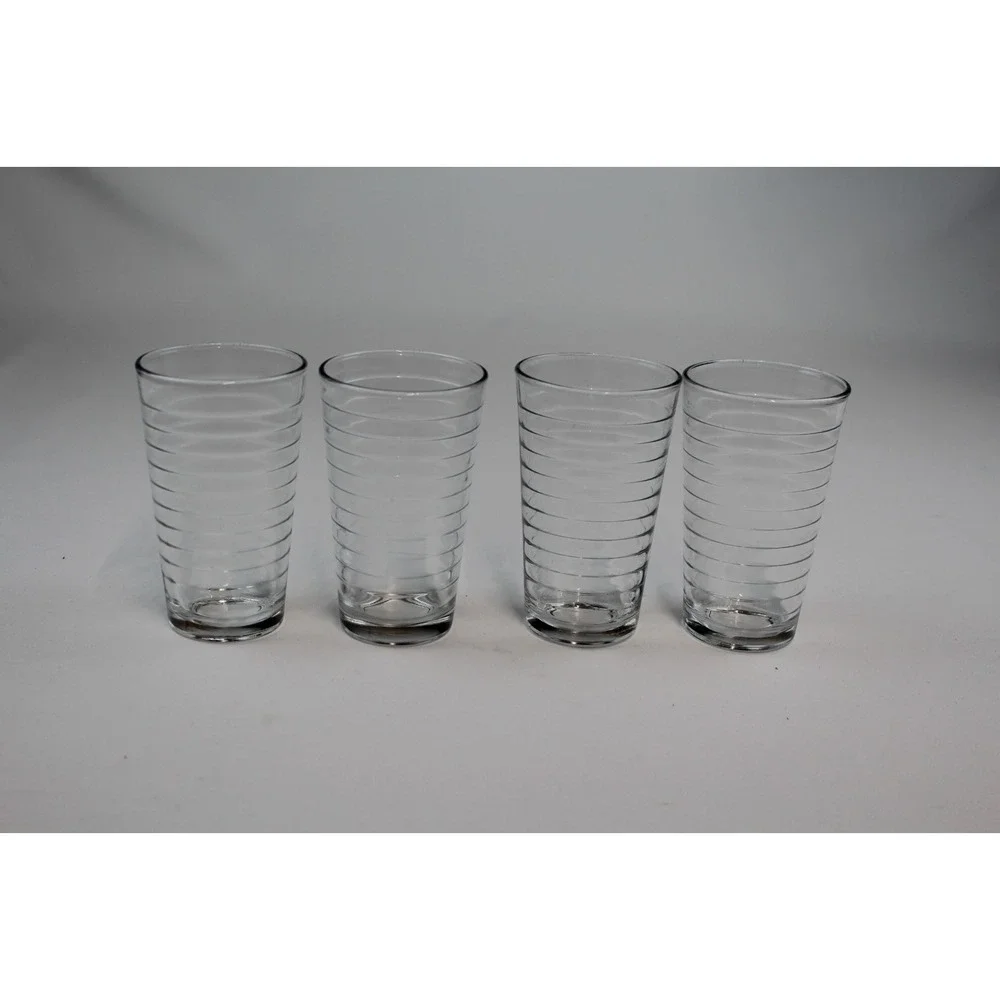 4Vintage Libbey HOOPS Crisa Tumblers Horizontal Rings 6